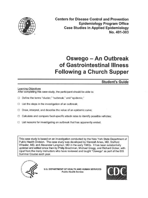 cdc oswego case study answers instructor Reader