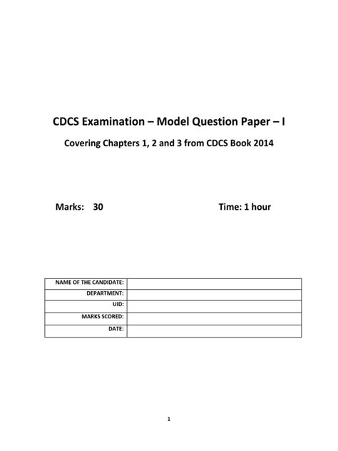cdcs exam 2013 question paper Epub