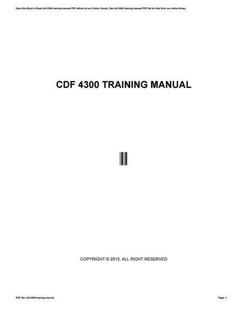 cdf 4300 training manual Reader