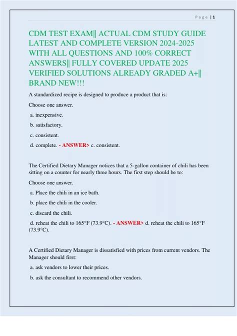 cdm exam study guide Reader