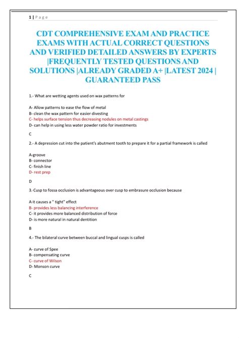 cdt exam study guide Doc