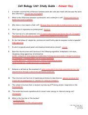 cell biology unit study guide answer key Doc
