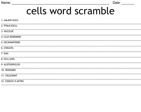 cell word scramble answer Reader