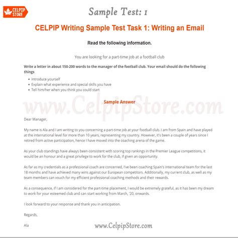 celpip general sample test writing letter PDF