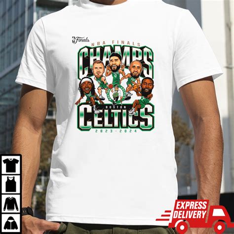 celtics 2024 team caricature championship shirt