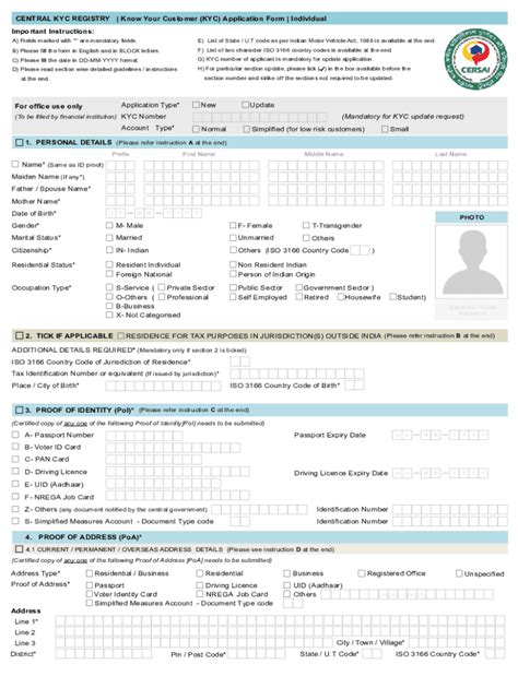 central kyc form download