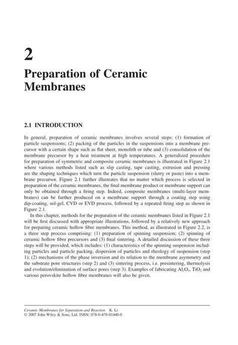 ceramic membranes for separation and reaction ceramic membranes for separation and reaction PDF