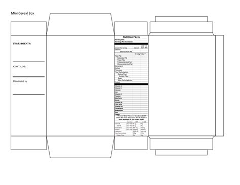 cereal box ingredients template Kindle Editon