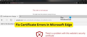 certificate errors repair tool PDF
