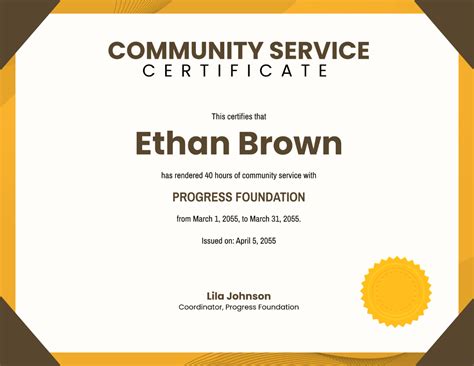 certificate for community service hours template Reader