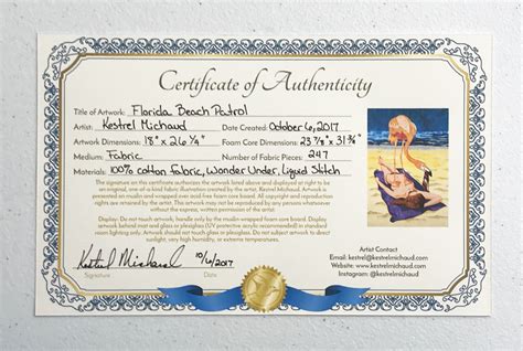 certificate of authenticity PDF