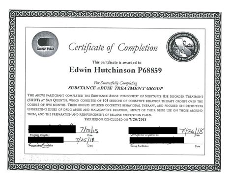 certificates of completion of substance abuse treatment Epub
