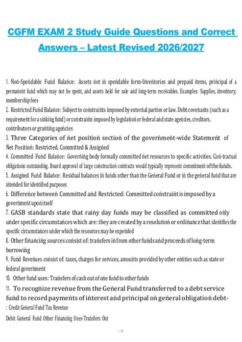 certified government financial manager study guide PDF