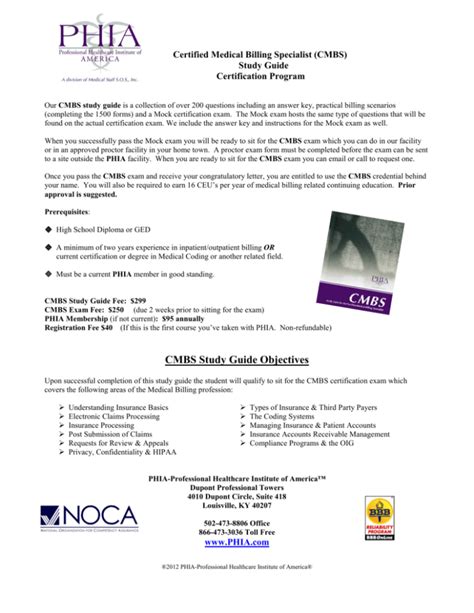 certified medical billing specialist cmbs study guide Reader