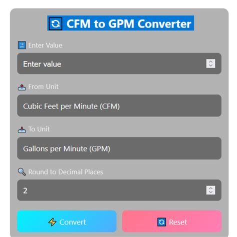 cfm to gpm converter