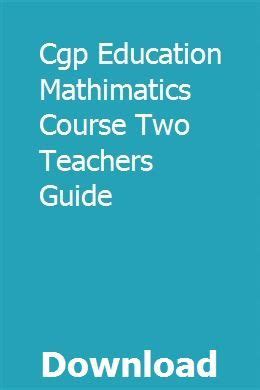 cgp education mathimatics course two answer guide Reader