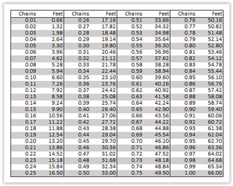 chains to feet converter