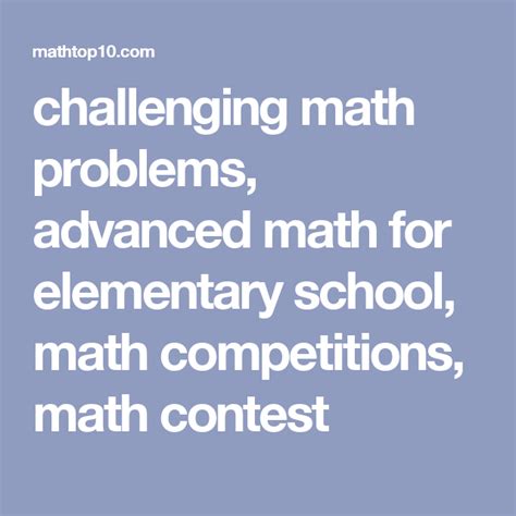 challenge math for the elementary and middle school student PDF