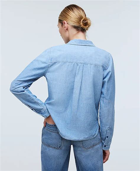 chambray button up shirt women