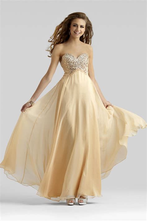 champagne color prom dress