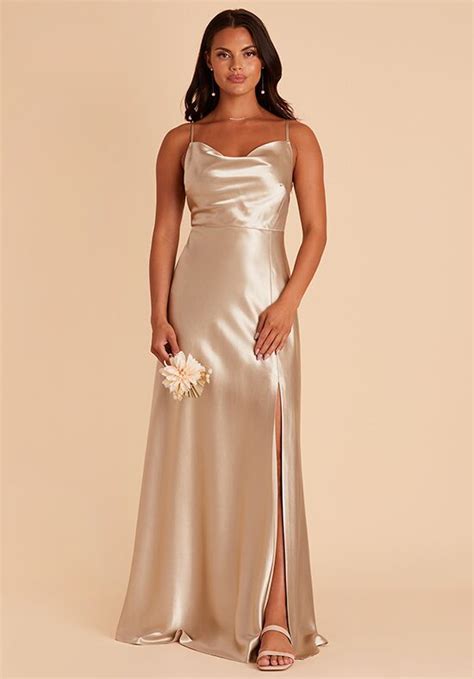 champagne satin dress