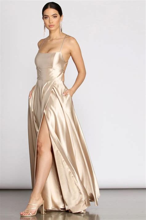 champagne silk dress