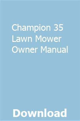 champion lawn mower manual Kindle Editon