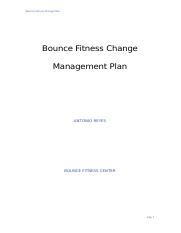 change management project plan for bounce fitness Ebook Doc