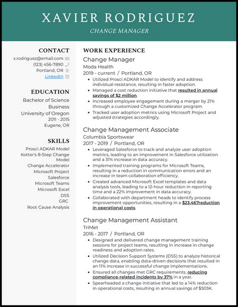 change manager jobs