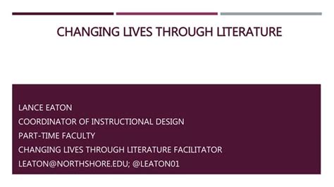 changing lives through literature PDF