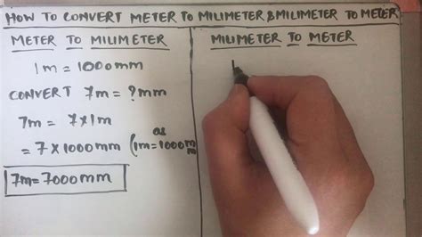 changing millimeters to meters