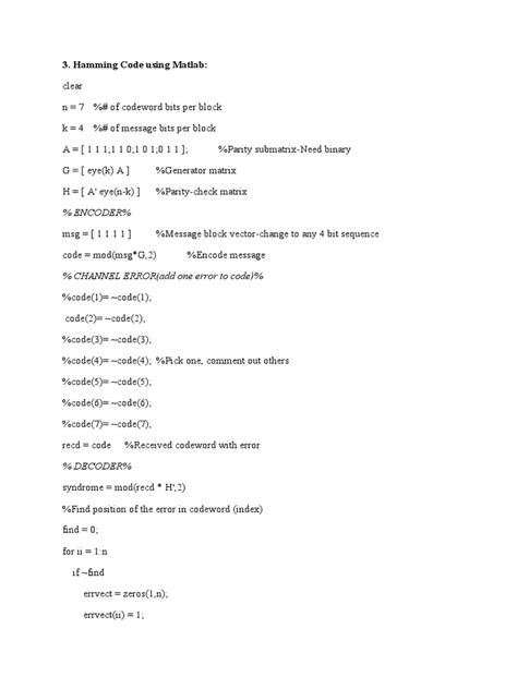 channel coding using hamming codes matlab pdf Reader