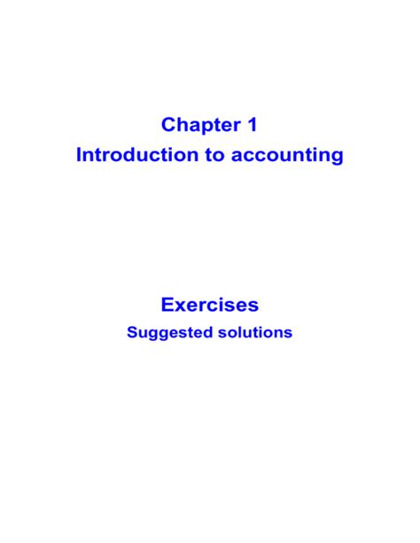 chapter 1 introduction to accounting exercises macmillan Reader