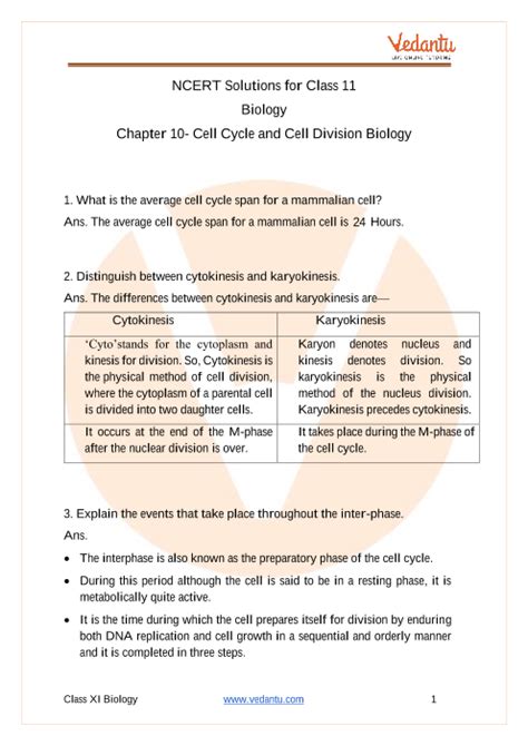 chapter 10 cell growth and division study guide answers Doc