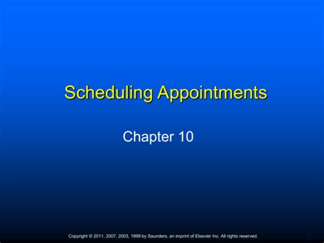 chapter 10 scheduling appointments study guide PDF