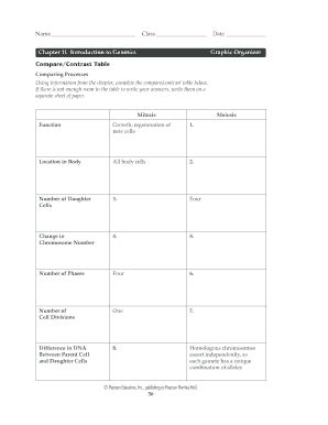 chapter 11 introduction to genetics compare contrast table Epub