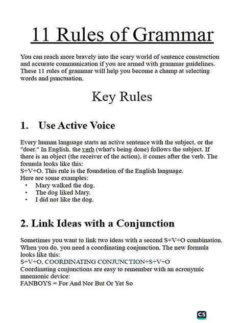 chapter 11 rules of grammar Reader