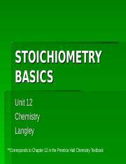 chapter 12 stoichiometry prentice hall Doc