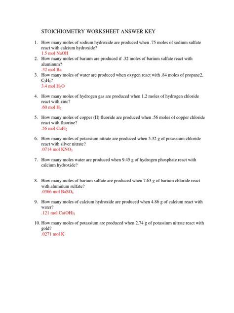 chapter 12 stoichiometry worksheet answer key Reader