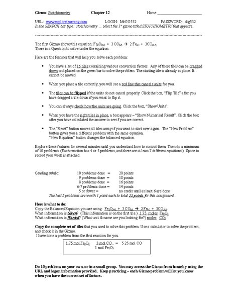 chapter 12 study guide chemistry stoichiometry answer key PDF
