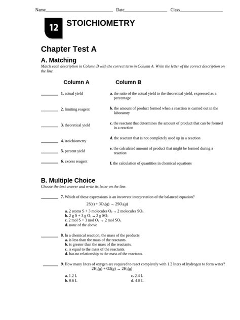chapter 12 test stoichiometry pearson Epub