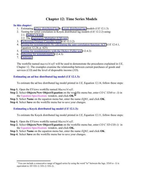chapter 12 time series models Doc