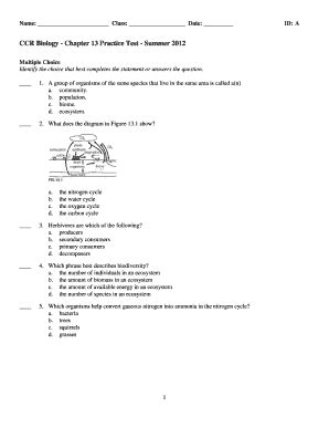 chapter 13 biology test answer key PDF