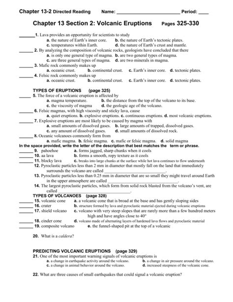 chapter 13 section 2 volcanic eruption PDF