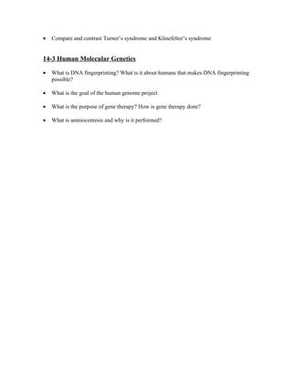 chapter 14 human molecular genetics Reader