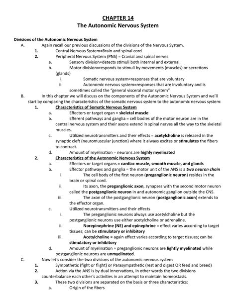 chapter 14 the autonomic nervous system study guide Epub