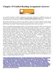 chapter 15 guided reading assignment answers Doc