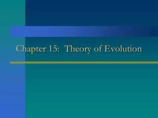 chapter 15 the theory of evolution PDF