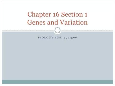 chapter 16 genes and variation answer key Kindle Editon