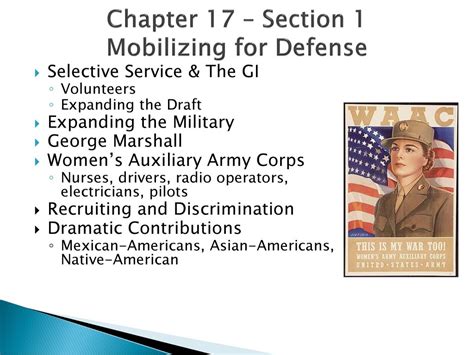 chapter 17 section 1 mobilizing for defense Reader